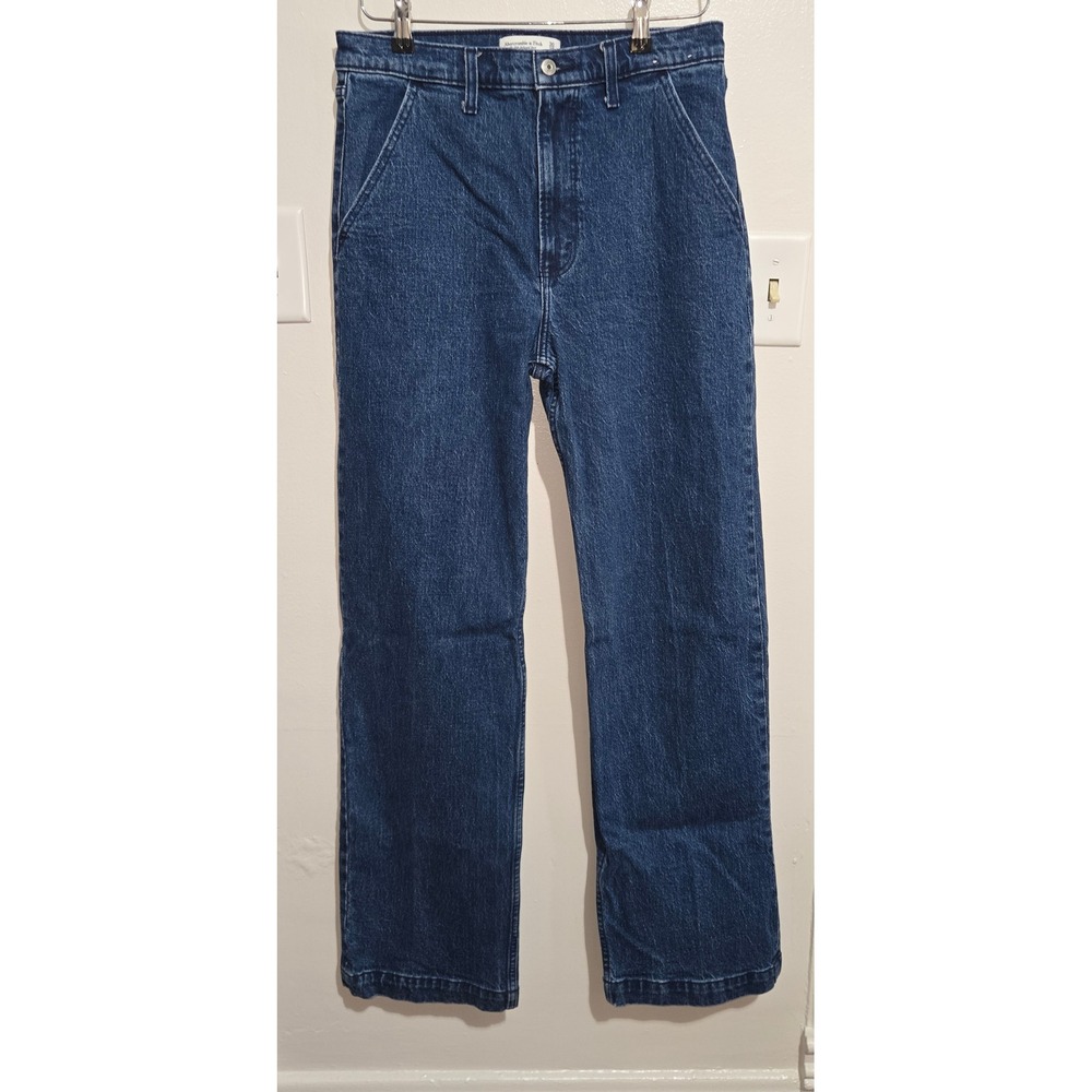 Abercrombie & Fitch The 90s Relaxed Jean High Rise Dark Wash Denim Size 30 10